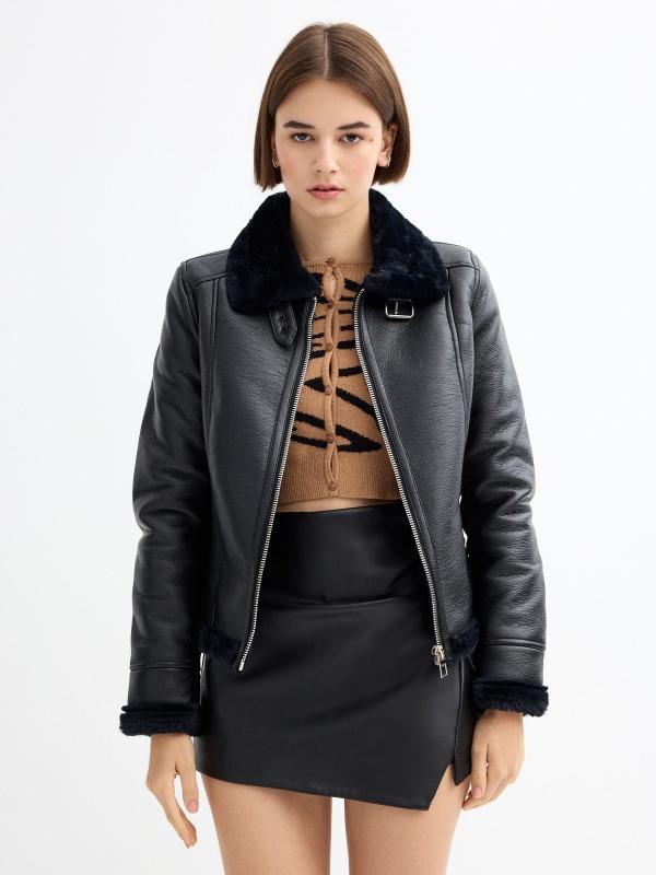 In side Cazadora polipiel con pelo
