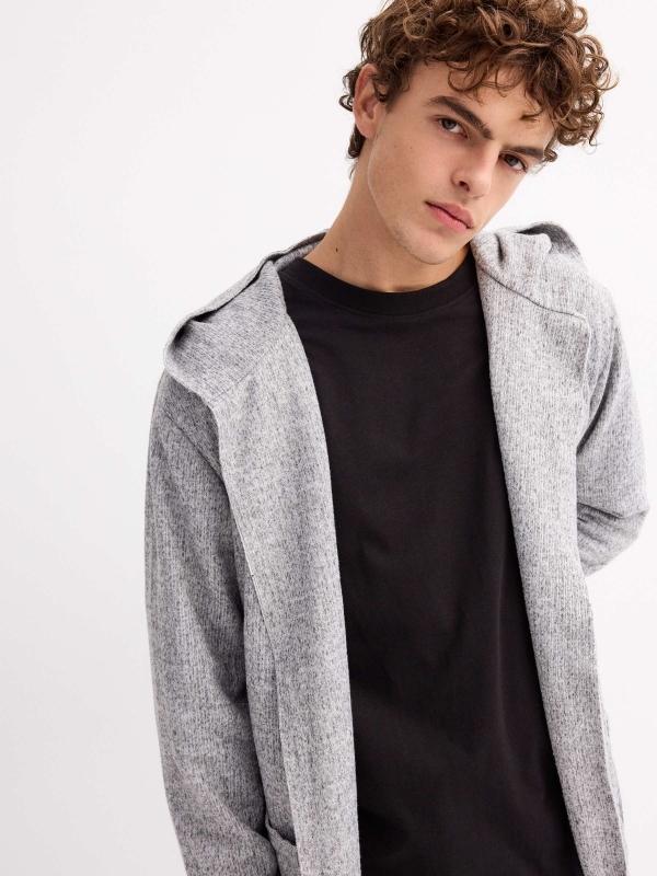 In Side Chaqueta Abierta Con Capucha