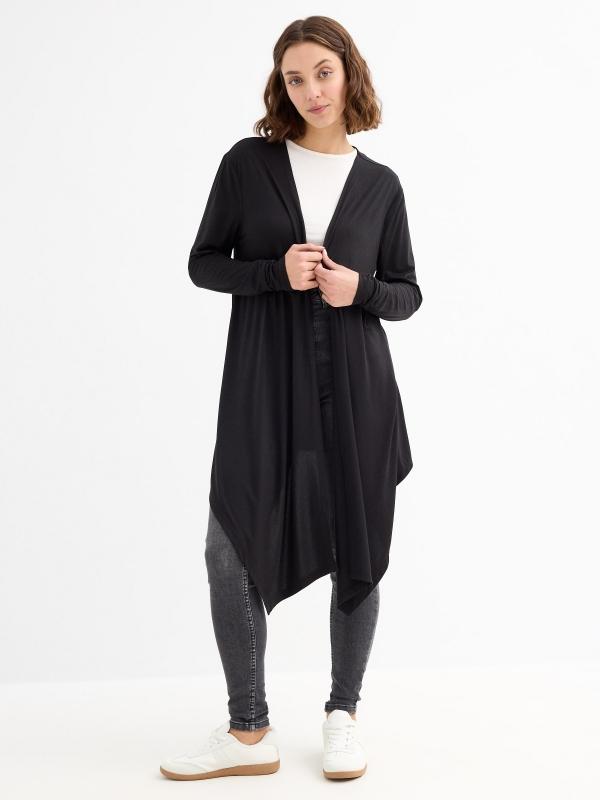 In Side Chaqueta Punto Fluida Asimétrica Gris