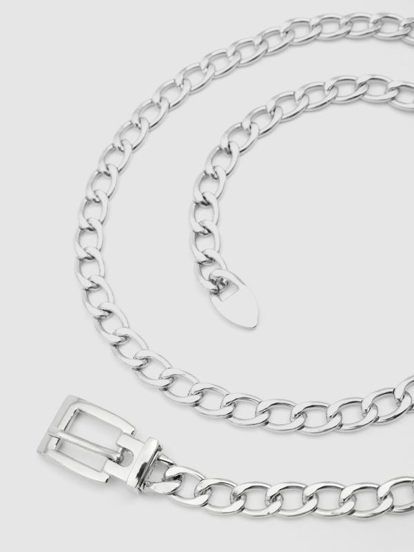 In Side Cinturón Cadena Plateada