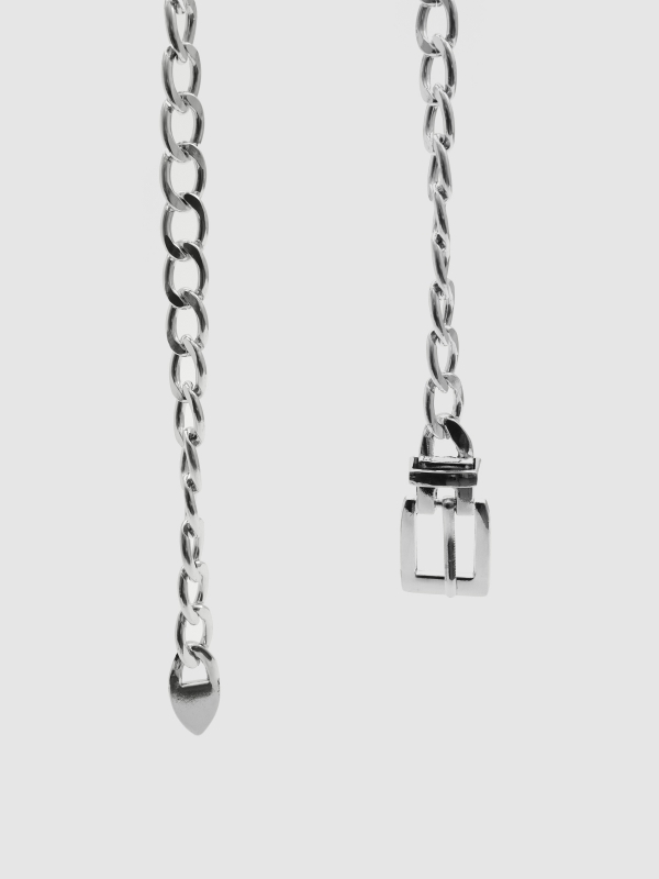 In Side Cinturón Cadena Plateada