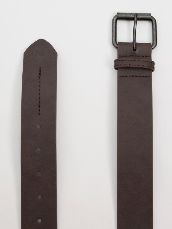 In Side Cinturón Marrón Hebilla Cuadrada