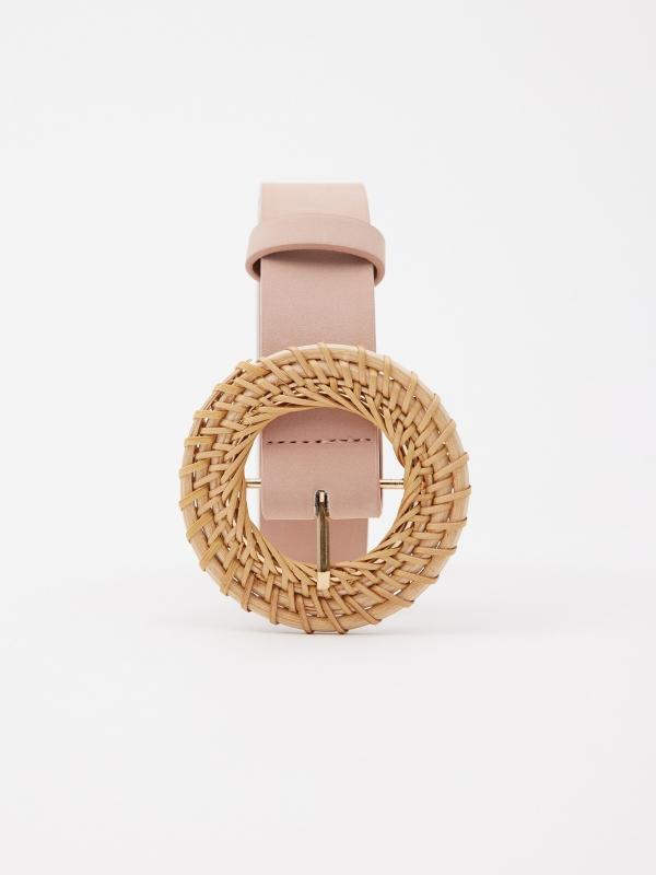 In Side Cinturón Rosa Hebilla Redonda