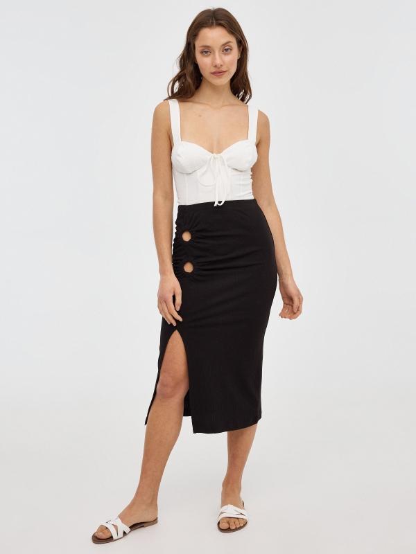 In Side Crop Top Corsé Tirante Ancho