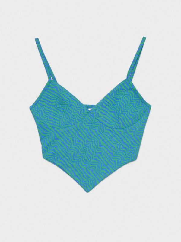 In Side Crop Top De Pico Psicodélico