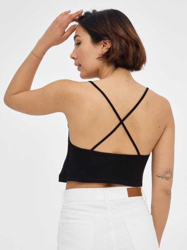 In Side Crop Top De Tirantes Cruzados