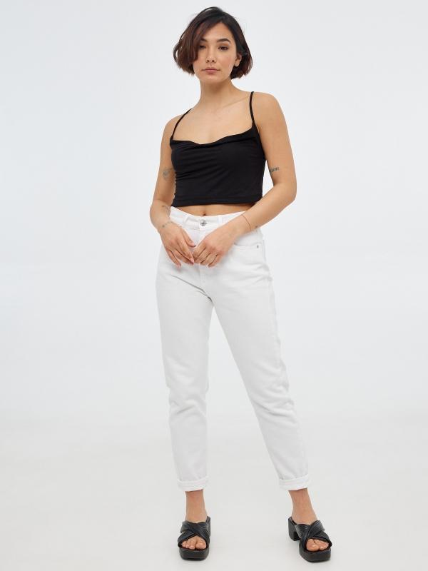 In Side Crop Top De Tirantes Cruzados