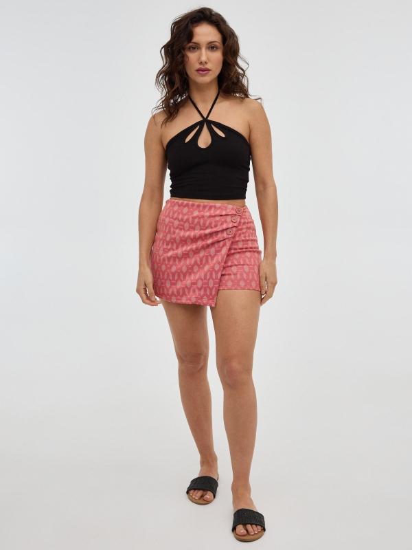 In Side Crop Top Doble Tirante Asimétrico