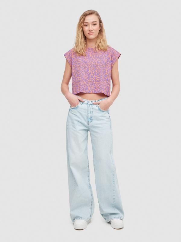 In Side Crop Top Flores