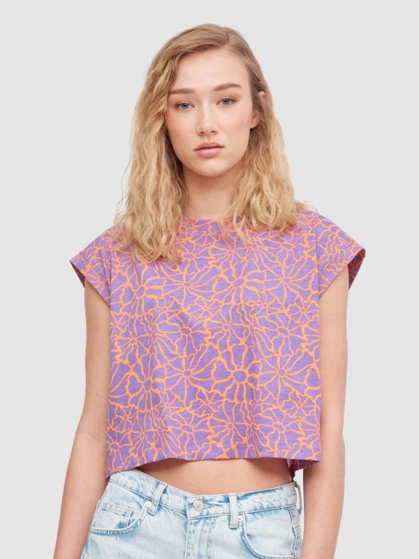 In Side Crop Top Flores
