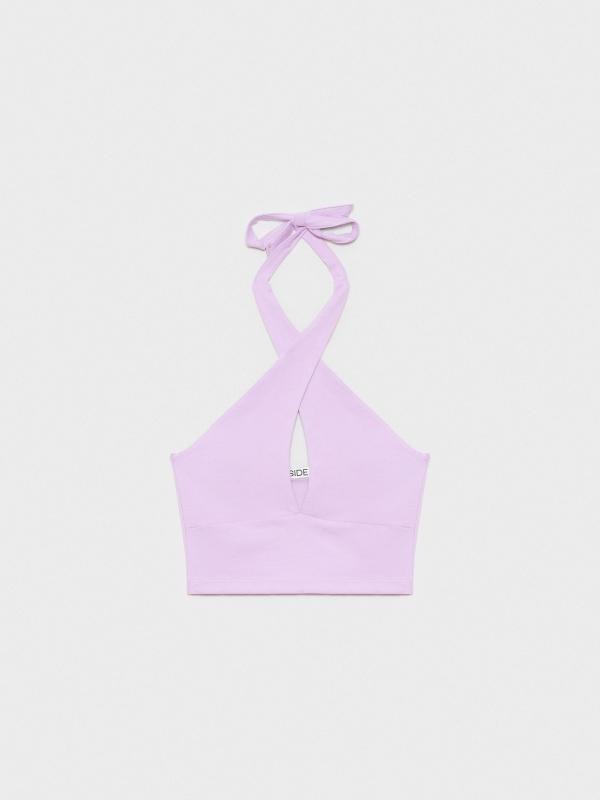 In Side Crop Top Halter De Punto