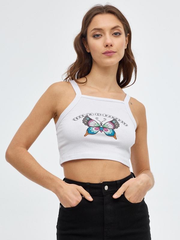 In side Crop top mariposa