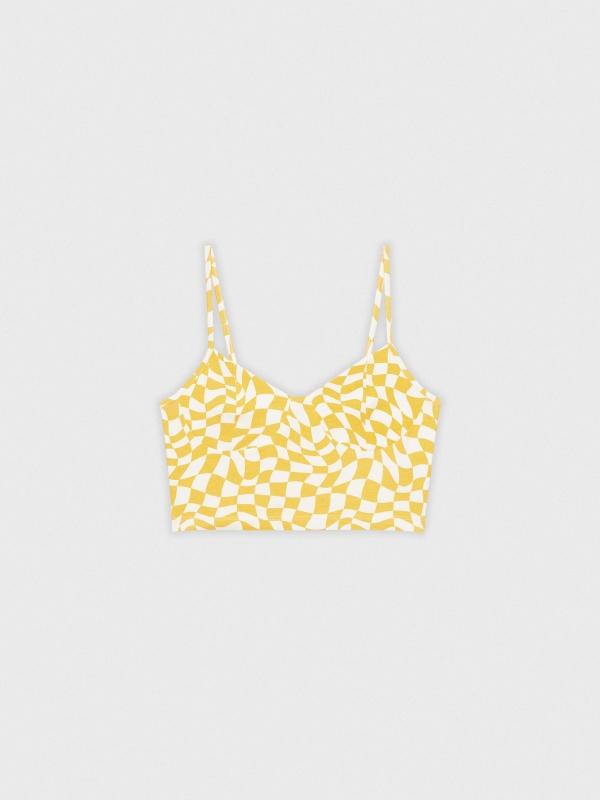 In Side Crop Top Print Cuadros