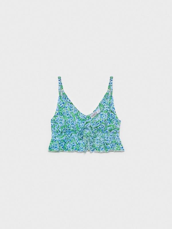 In Side Crop Top Print Floral Tirantes