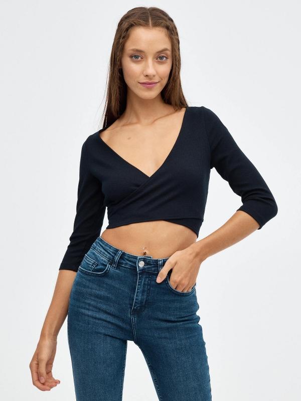 In side Crop top slim cruzado