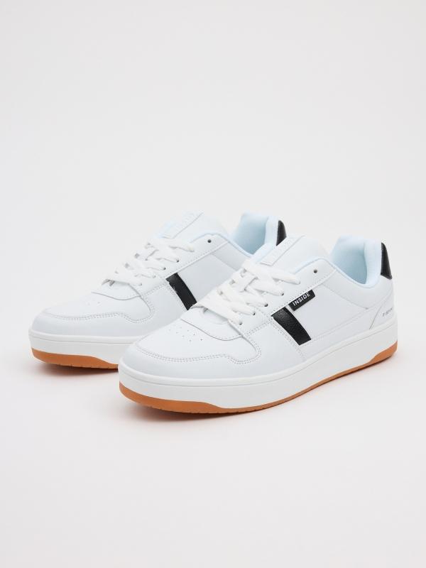 In Side Deportiva Blanca Efecto Piel Combinada