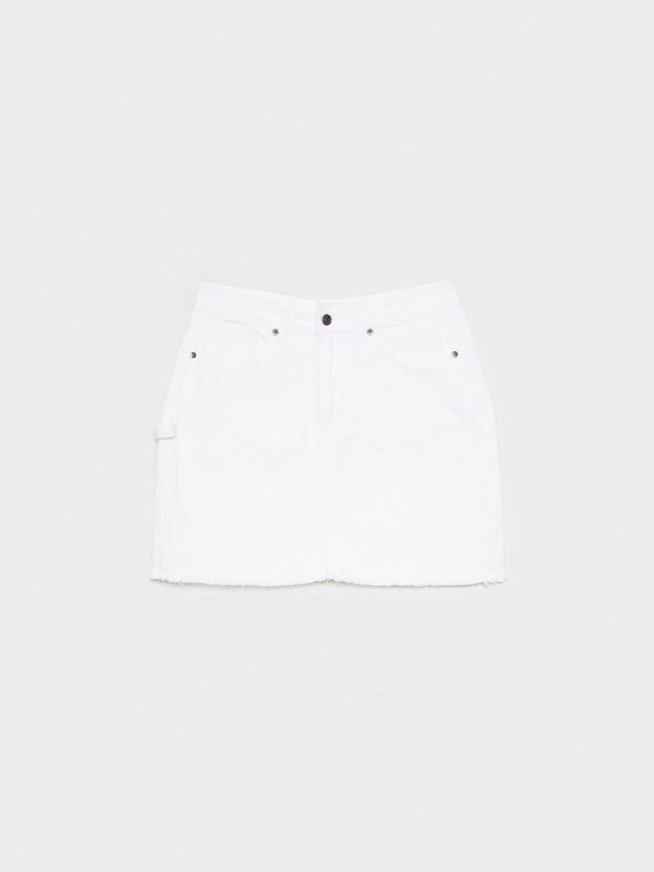 In Side Falda Denim Con Bajo Deflecado