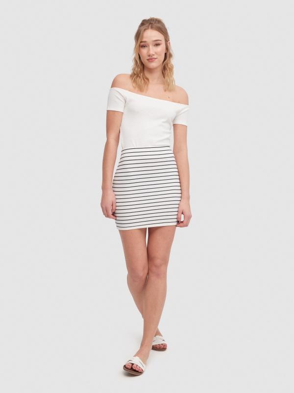 In Side Falda Entallada Rayas