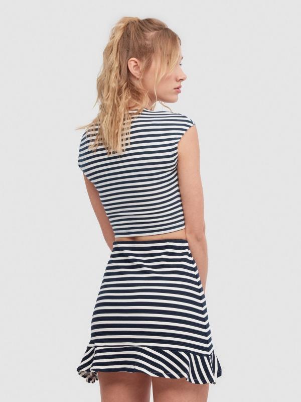 In Side Falda Estampado Rayas Volante