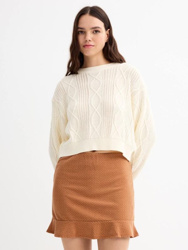 In Side Falda Jacquard Volante