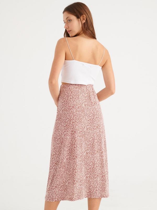 In Side Falda Midi Estampada