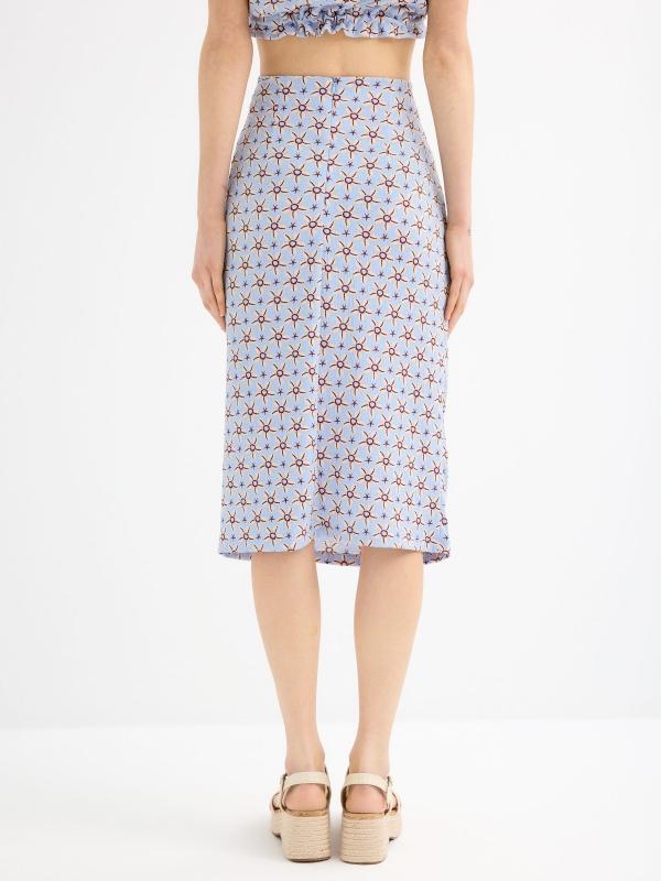 In Side Falda Midi Fruncido Frontal