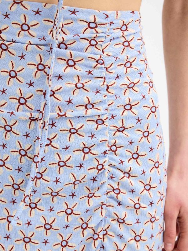 In Side Falda Midi Fruncido Frontal