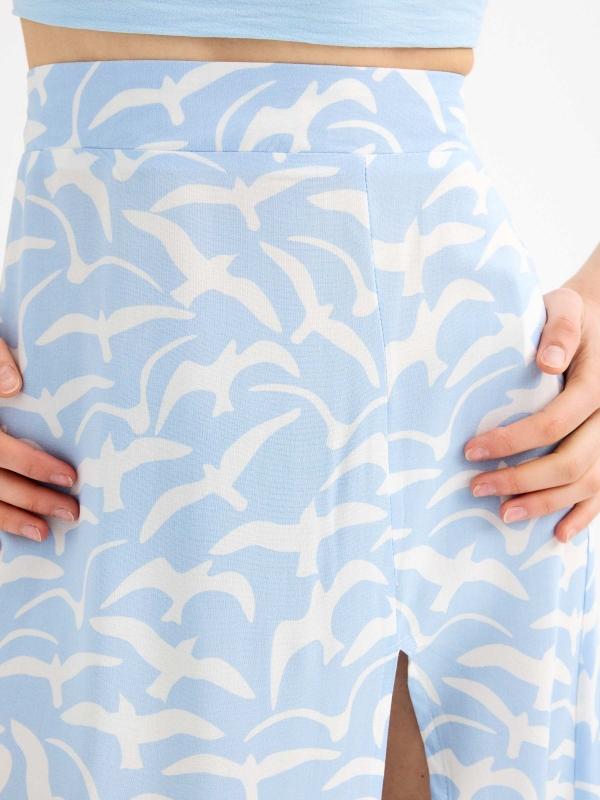 In Side Falda Midi Gaviotas