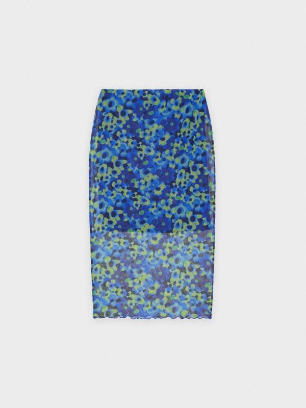 In Side Falda Midi Tull Flores