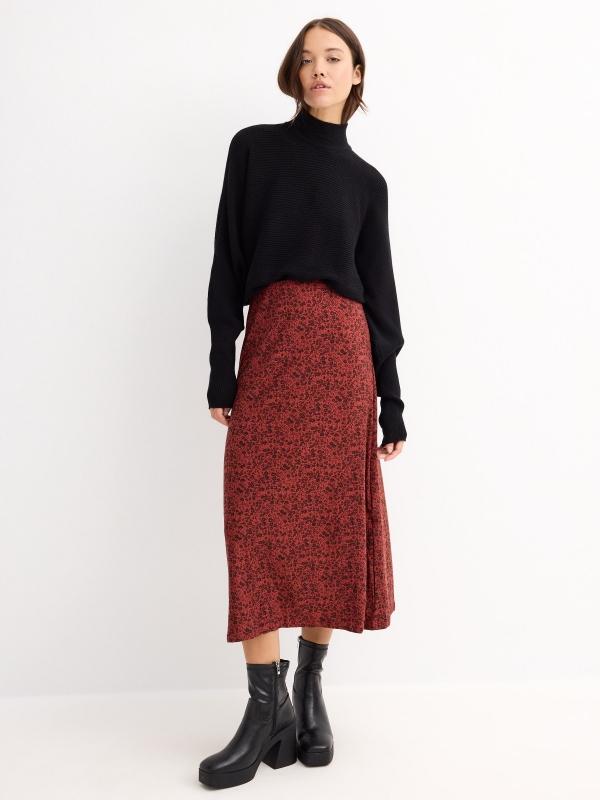 In side Falda midi vuelo estampado flores