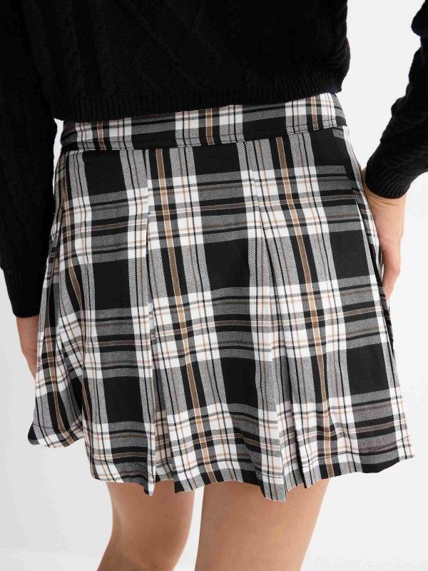 In Side Falda Mini De Cuadros