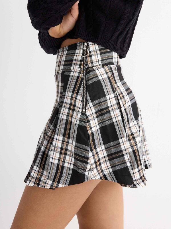 In Side Falda Mini De Cuadros