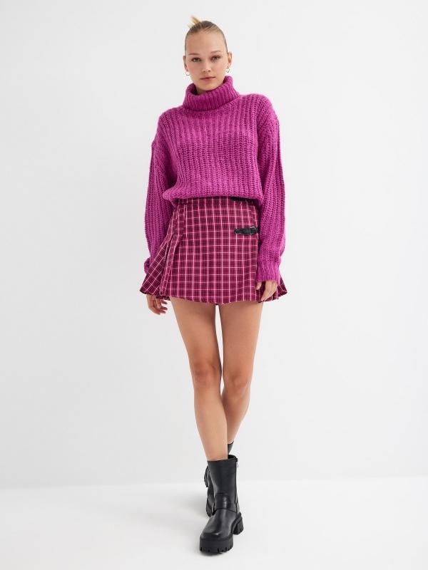 In Side Falda Mini De Tablas Con Hebillas