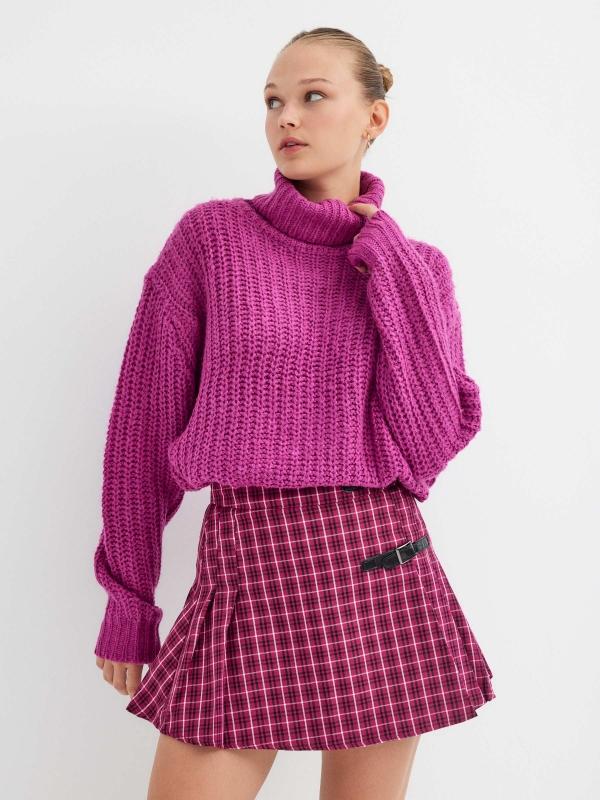 In side Falda mini de tablas con hebillas