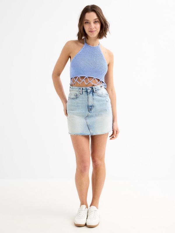 In Side Falda Mini Denim Clásica
