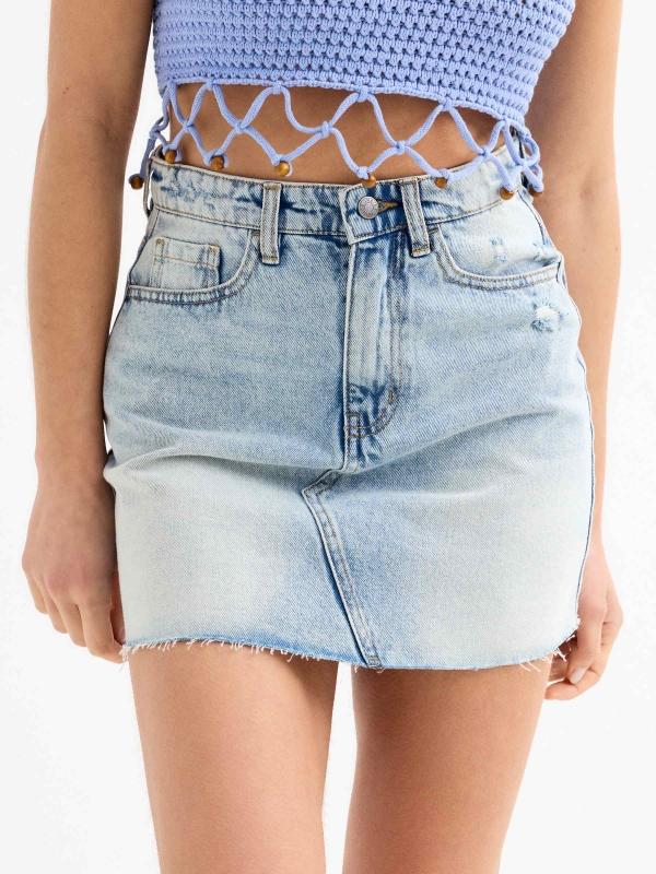 In Side Falda Mini Denim Clásica