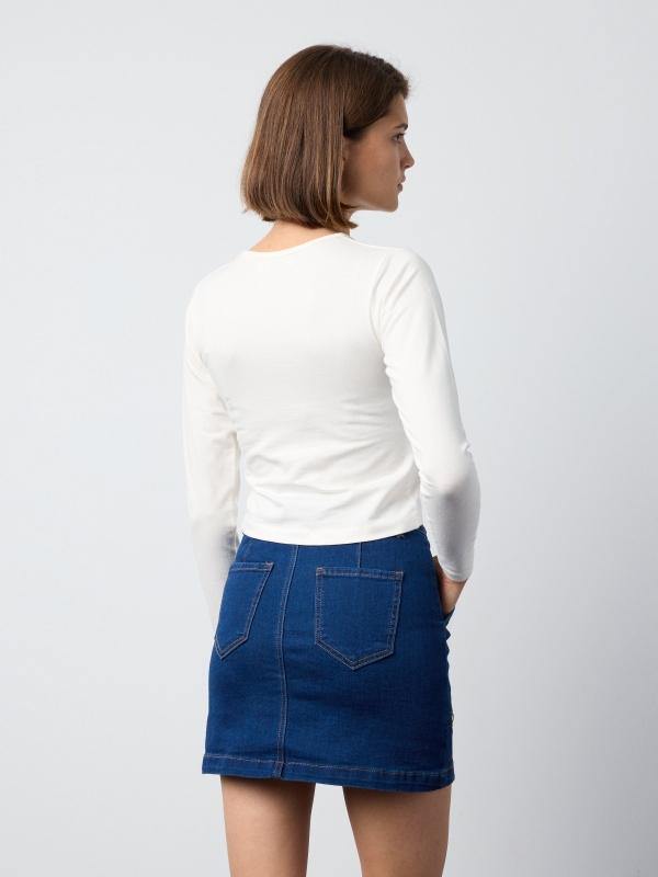 In Side Falda Mini Denim Con Cremallera