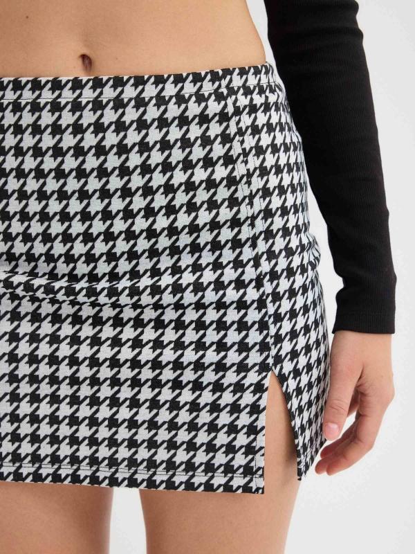 In Side Falda Mini Jacquard Con Raja