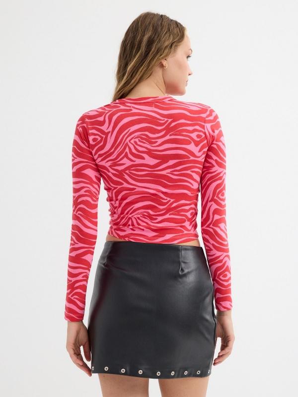 In Side Falda Mini Negra Efecto Piel Tachas