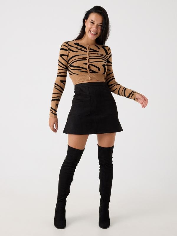 In Side Falda Negra Antelina