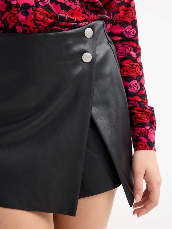 In Side Falda Pantalón Efecto Piel