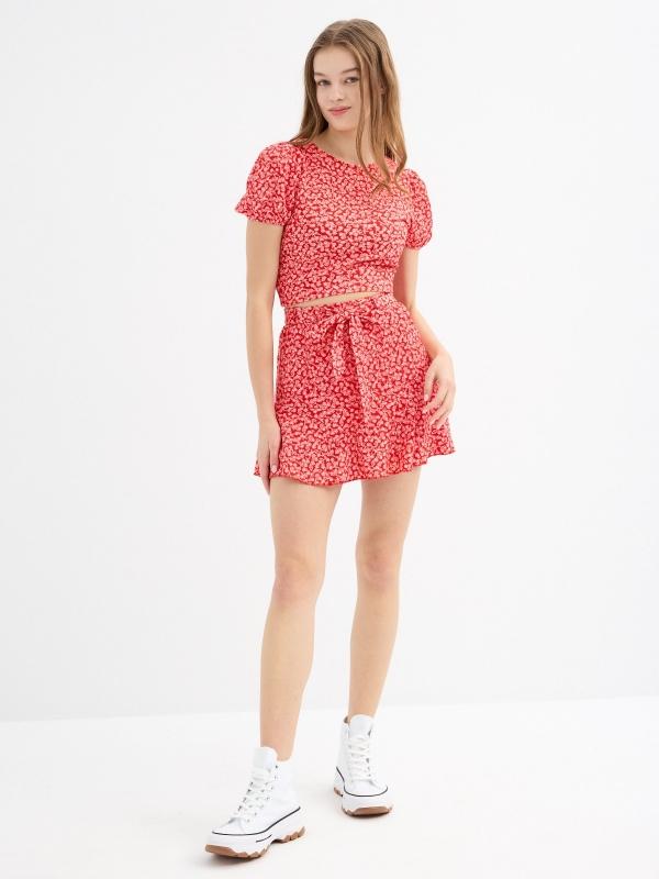 In Side Falda Pantalón Floral