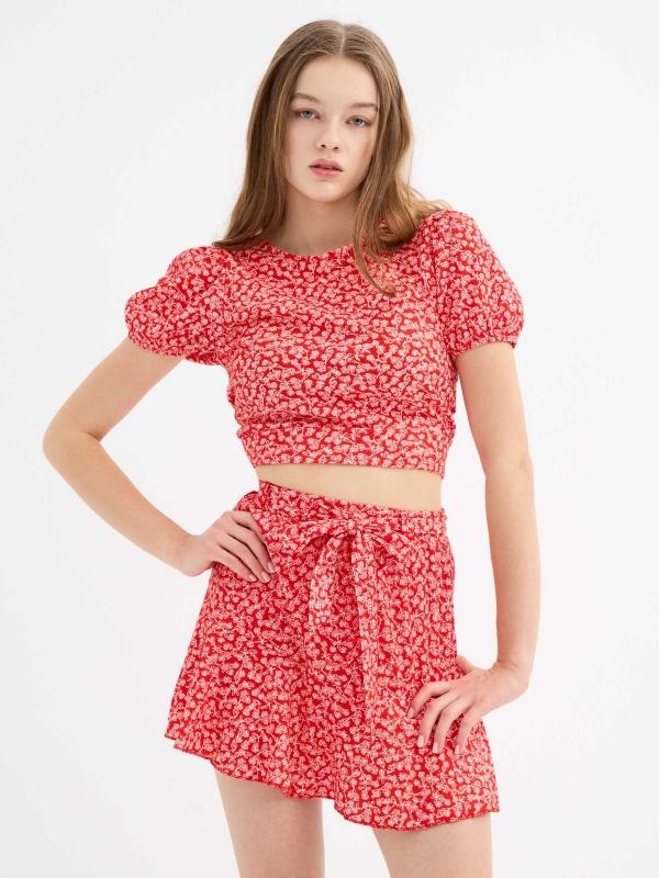 In side Falda pantalón floral