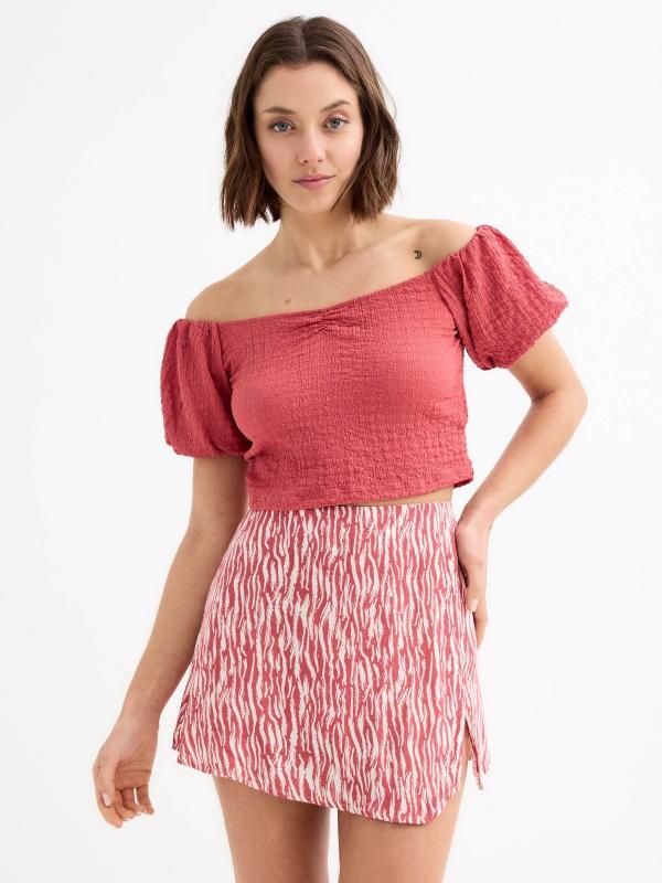 In side Falda pantalón mini animal print