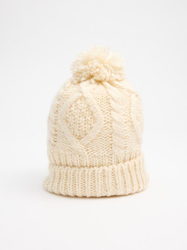 In side Gorro de punto blanco marfil
