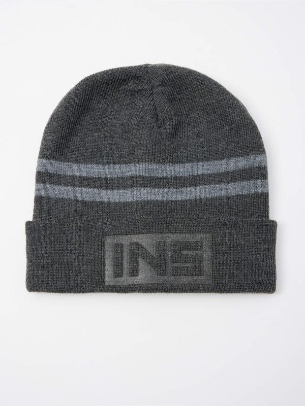 In side Gorro gris rayas