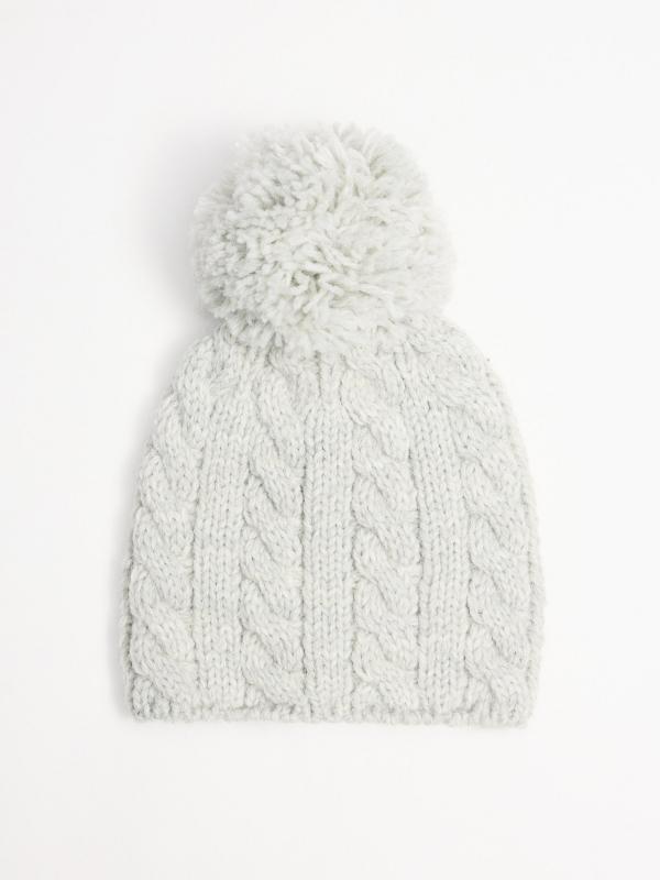 In side Gorro pompón gris