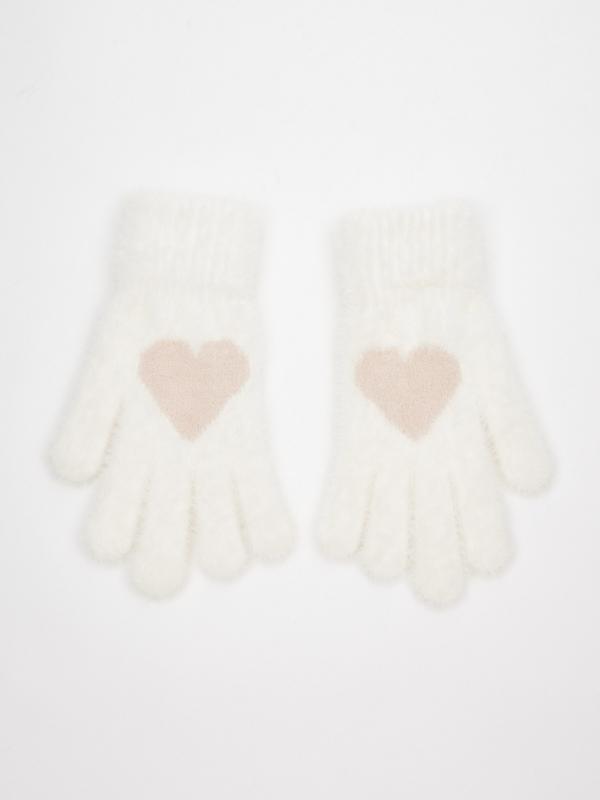 In side Guante efecto pelo blanco