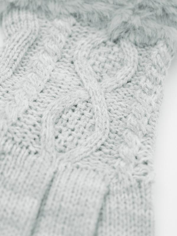 In Side Guantes Pelo Gris Touchscreen