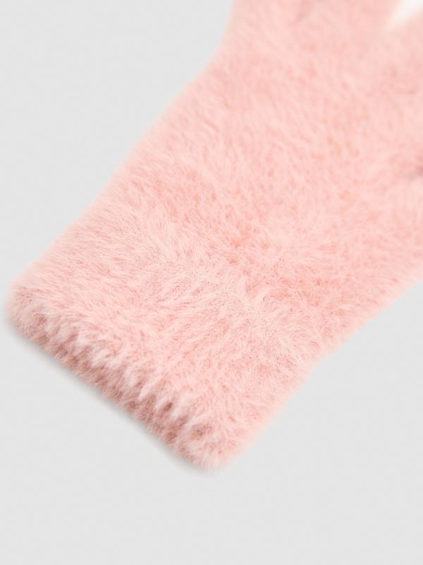 In Side Guantes Rosas De Pelo